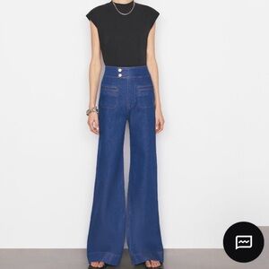 High-Waisted Blue Wide-Leg Jeans LIKE NEW